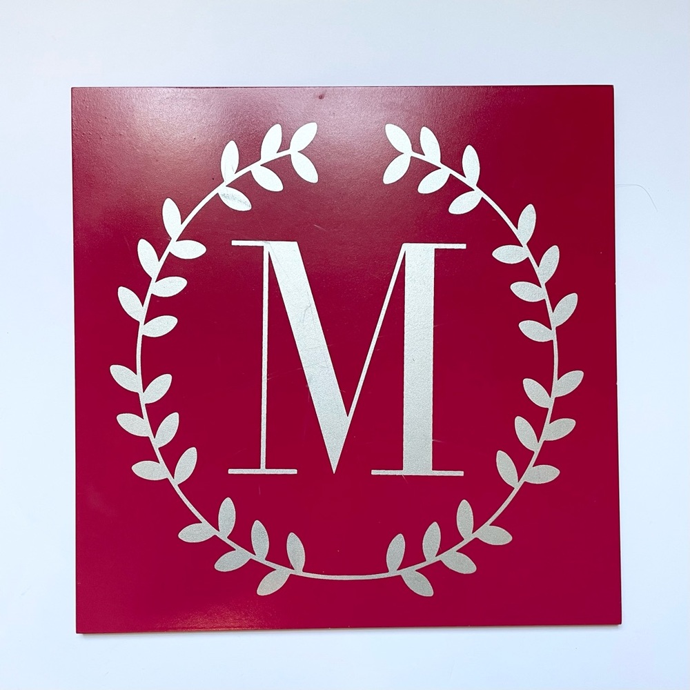 At Home Room Wall Art Decor Wooden Letter M Sign Pink Magenta
